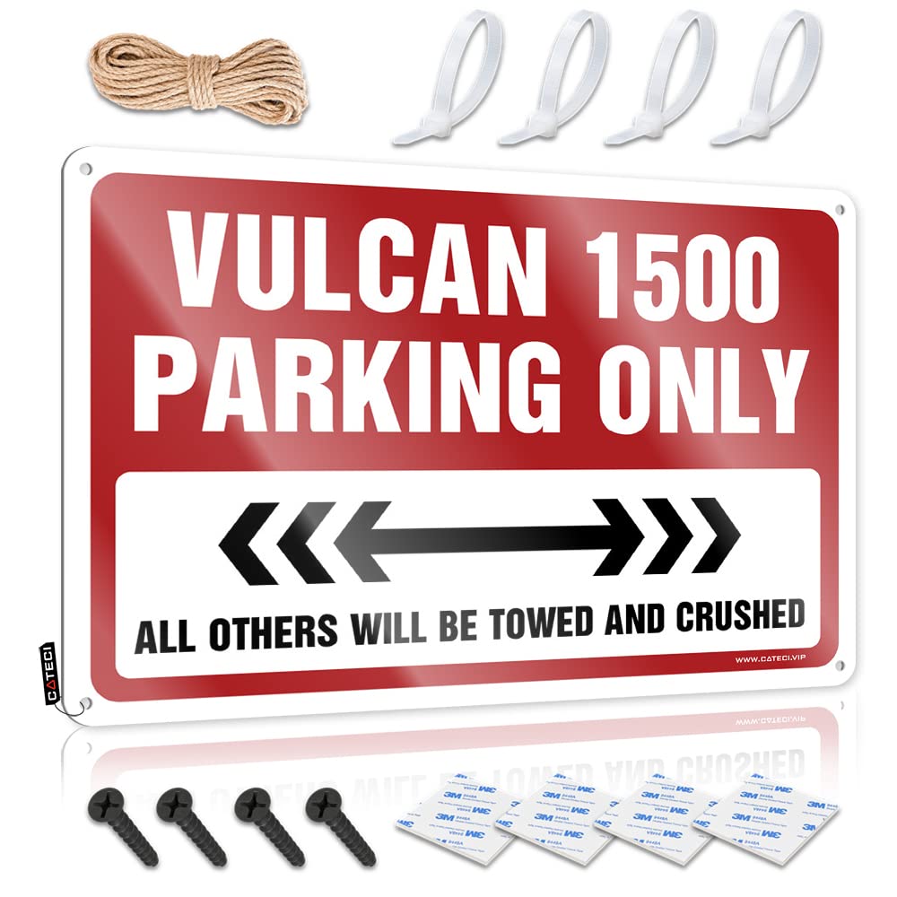 Vulcan 1500 Parking Only Rustic Posters | Lake Vintage Style Fun Work Decoration Easy Hang(20X30CM)