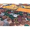 Stonemaier Games: Metal Coins (Scythe and Expeditions) | Metal Coins to Enhance Your Gameplay | 80 Coins with Unique Colors and Sides for Each Denomination - Values Include 1, 3, 5,10, and 20