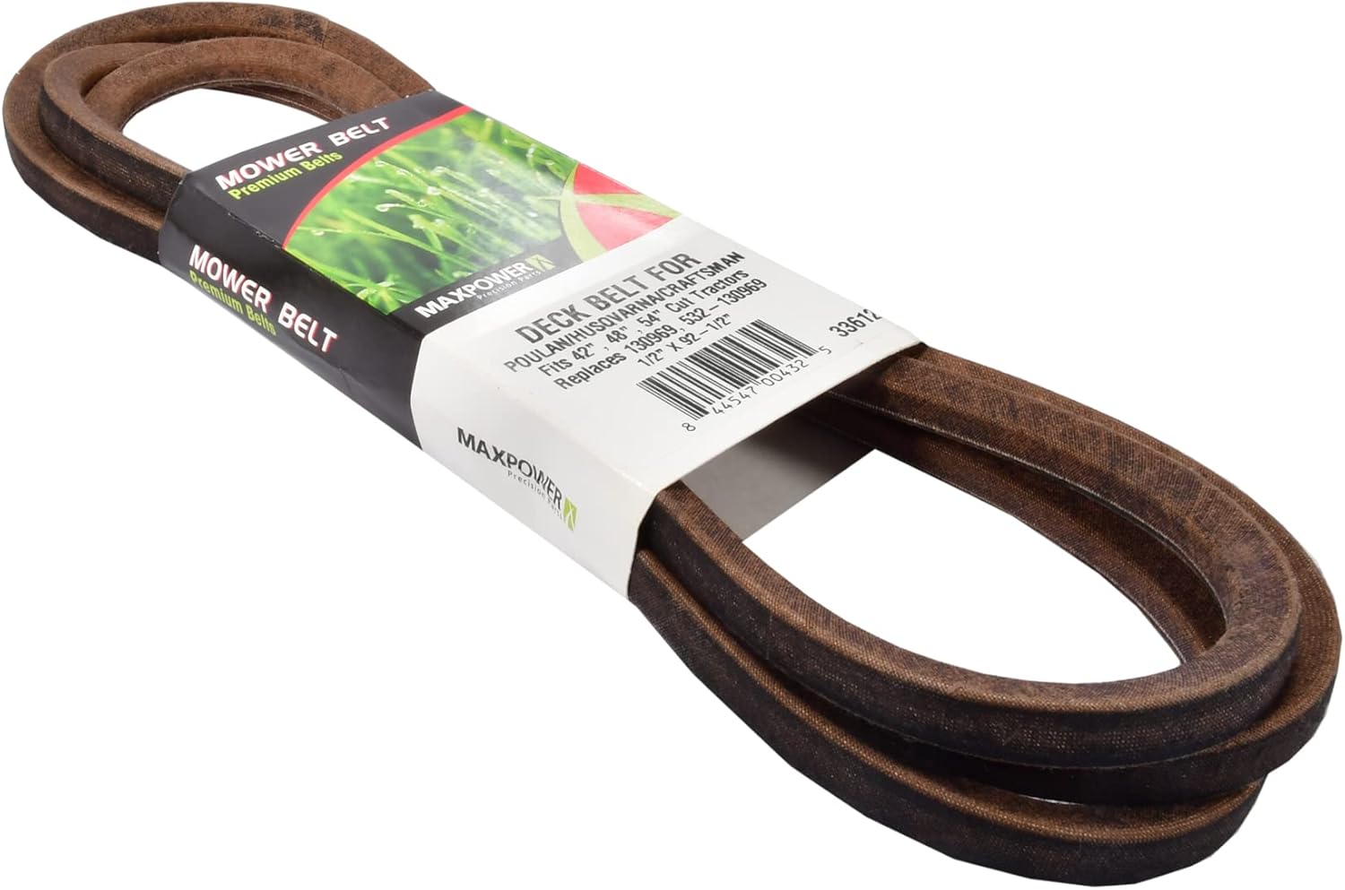 Maxpower 336123 Deck Belt Replaces Poulan/Husqvarna/Craftsman 130969, 532130969,black