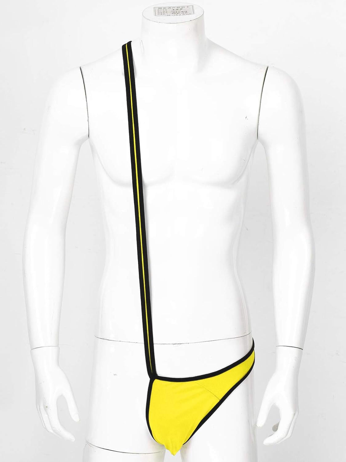 winying Herren Sexy Jockstrap Slip mit Hosenträger EINSchulter Stringbody Ouvert Dessous