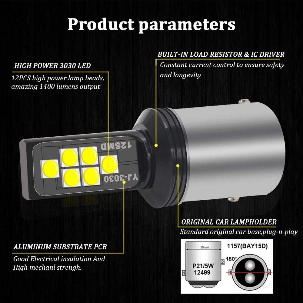 T25 3157 3156 3057 3457 4157 3047 1800lm Super Bright 3030 Led Car Turn Signal B