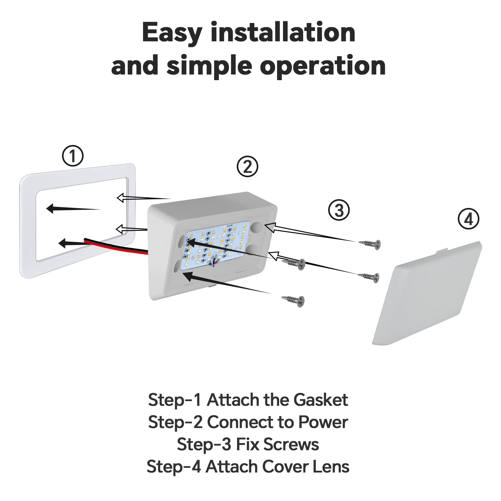 acegoo Luce del Portico 12V Camper Luce IP65 Impermeabile 3 Modalità Illuminazione 1800K 6500K Rosso