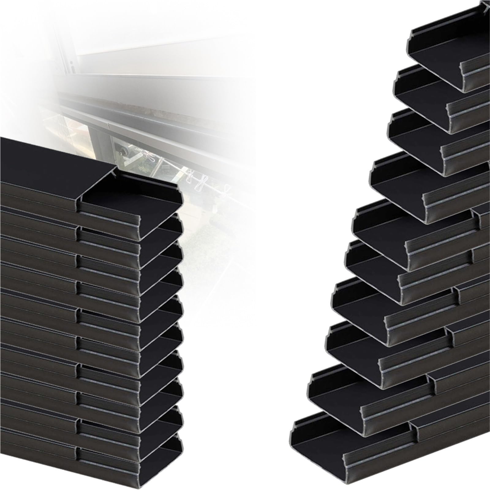 calpestabile passacavi Copricavo Schermante Nero/grigio, Protezione Per Cavi Da Pavimento Da 12, 16, 20, 30, 39 Mm Di Larghezza Ufficio, Per Nascondere ​​PVC(B-20 pcs,W H 12mm x 7mm)