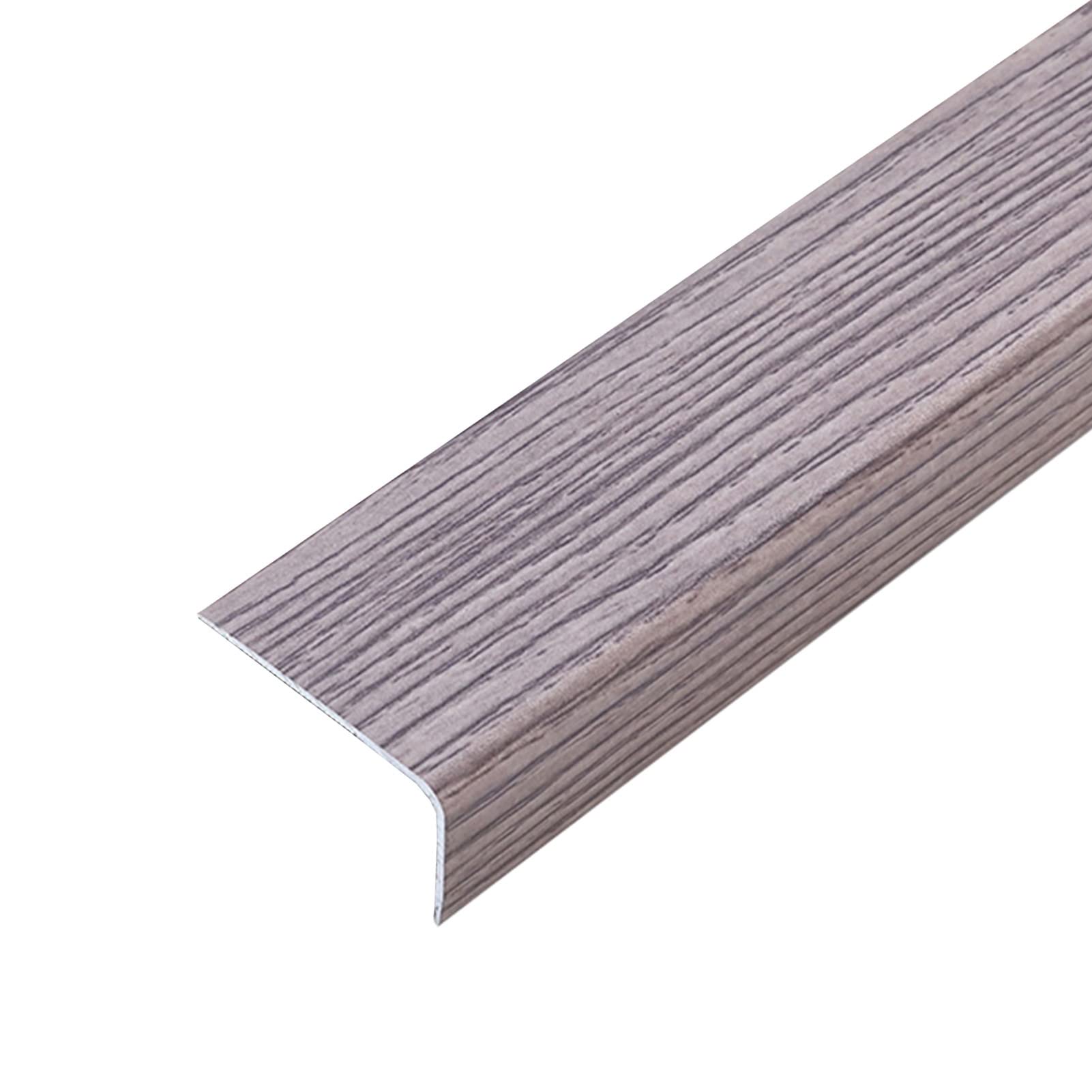 Strisce di transizione antiscivolo con venature del legno con bordi rustici per pavimenti, 3,5 cm x 2 cm