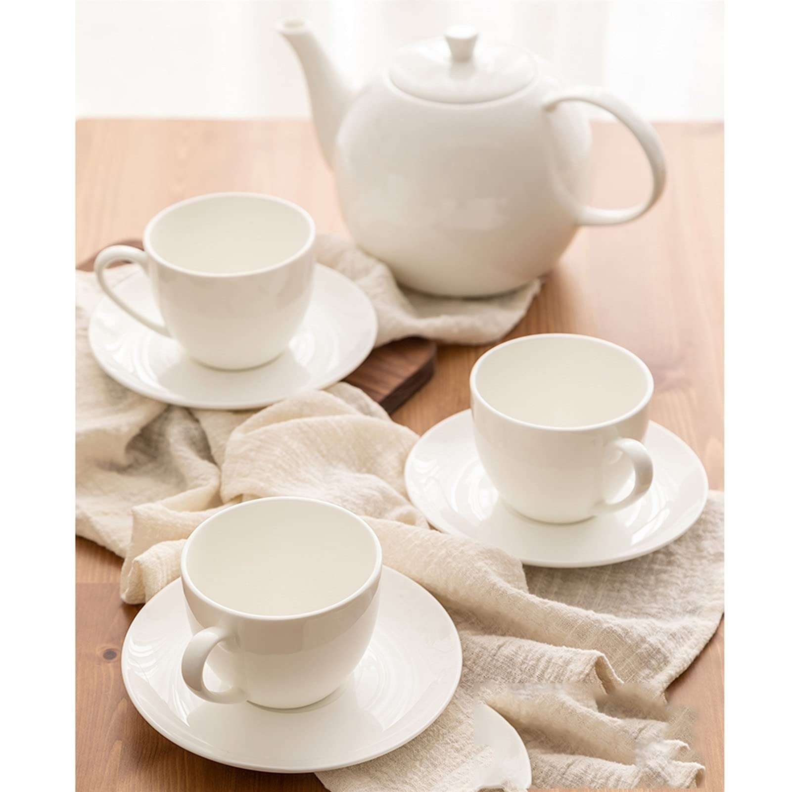 Kubek do kawy ceramiczny zestaw kubków do kawy czysta biała porcelana kostna prosty zestaw filiżanek i spodków do kawy kubek do herbaty popołudniowa filiżanka do herbaty