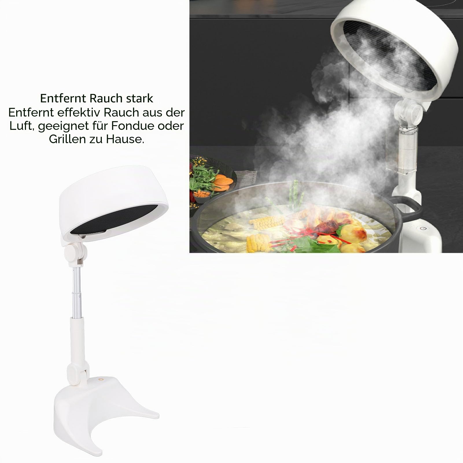 Abluftventilator für den Tisch, abnehmbar, tragbar, für Schreibtisch, Grill, Hot Pot, Küche, Kochen, Abluftventilator für Schlafsaal, Innengrills, Fondue, Wohnmobil-Kochen