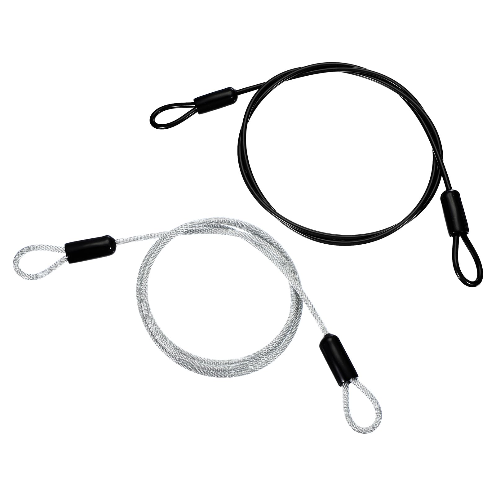 PATIKIL 2 Pcs 5/32" Dia Vinyl Coated Stainless Steel Cable with Loops