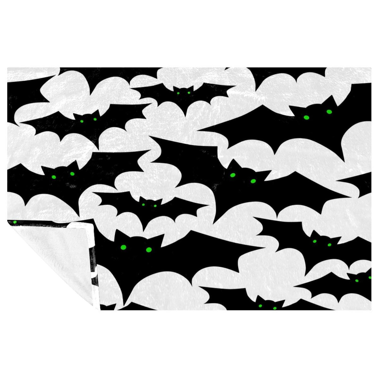 Plaid d'Halloween chauve-souris doux pour vos soirées camping et pique-nique en plein air