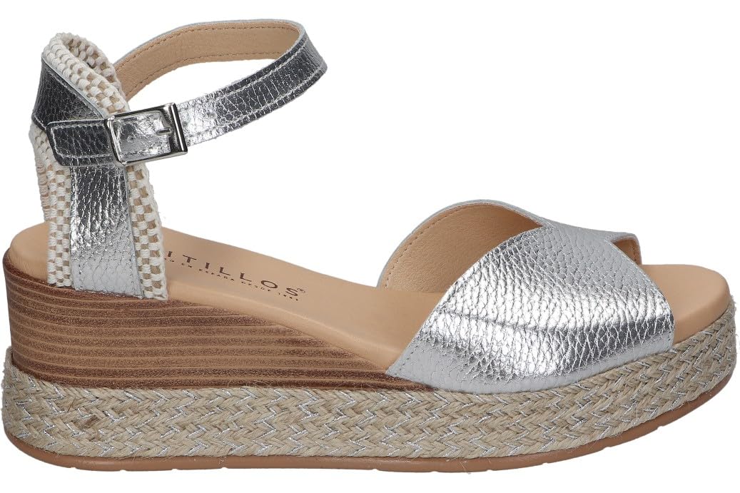 PITILLOSCOMFORTABLE WEDGE SANDALS 5521 SILVER