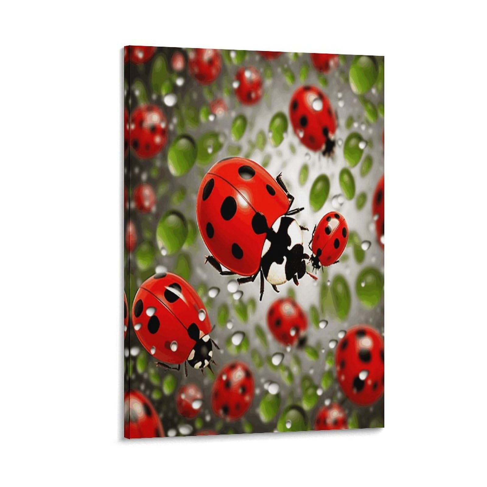 VstaDank Ladybug Canvas Wall Art on Canvas Prints Artwork Exquisite Decor Artwork Hang Wall Picture Hangable Decor Painting Picture Printed Poster Art for Home Decor 20x30inch(50x75cm)