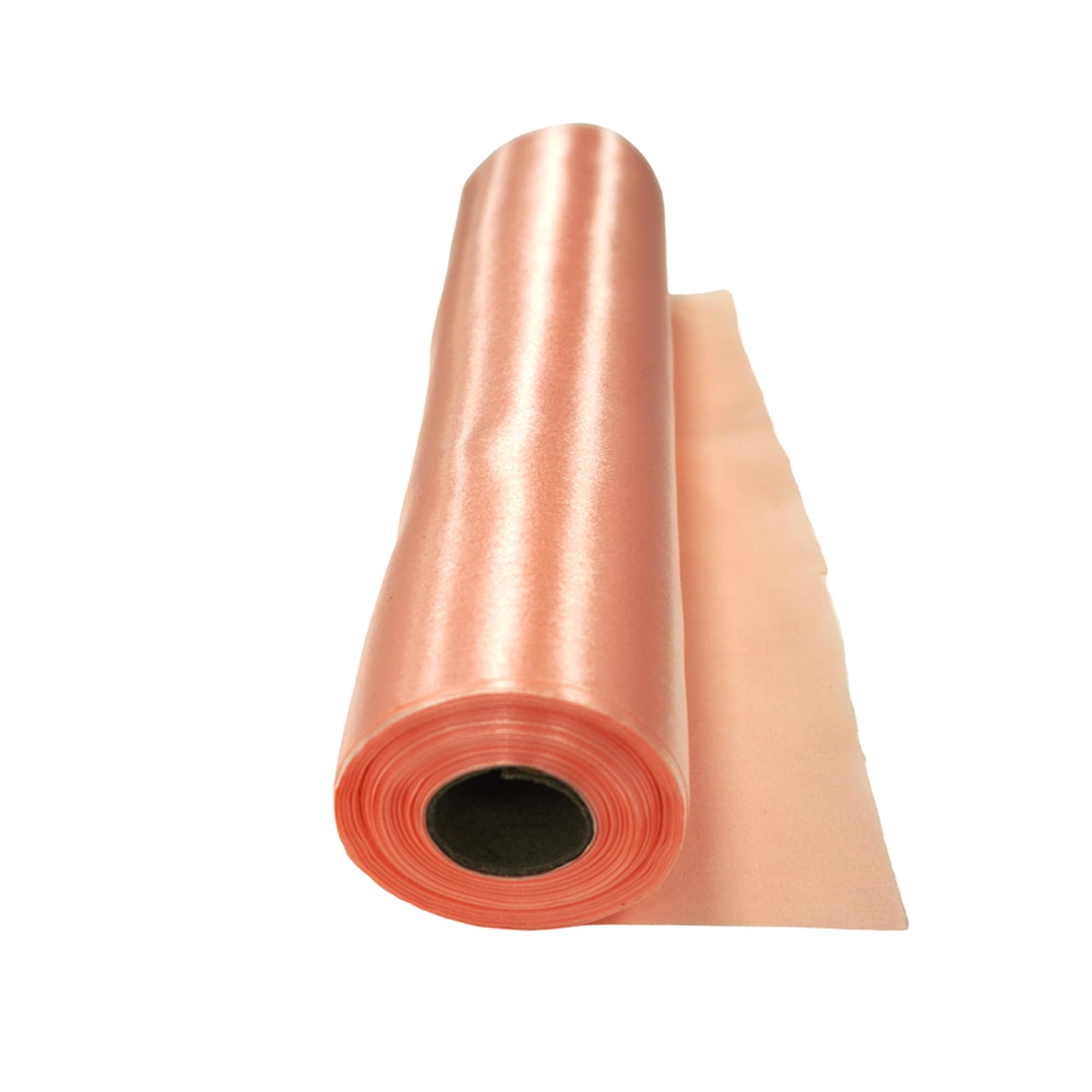 Trimming Shop Peach Satin Fabric Roll 20m x 29cm Silky Polyester Fabric Roll for Table Runner Sashes Wedding Decoration Chair Cover Bows - Image 2
