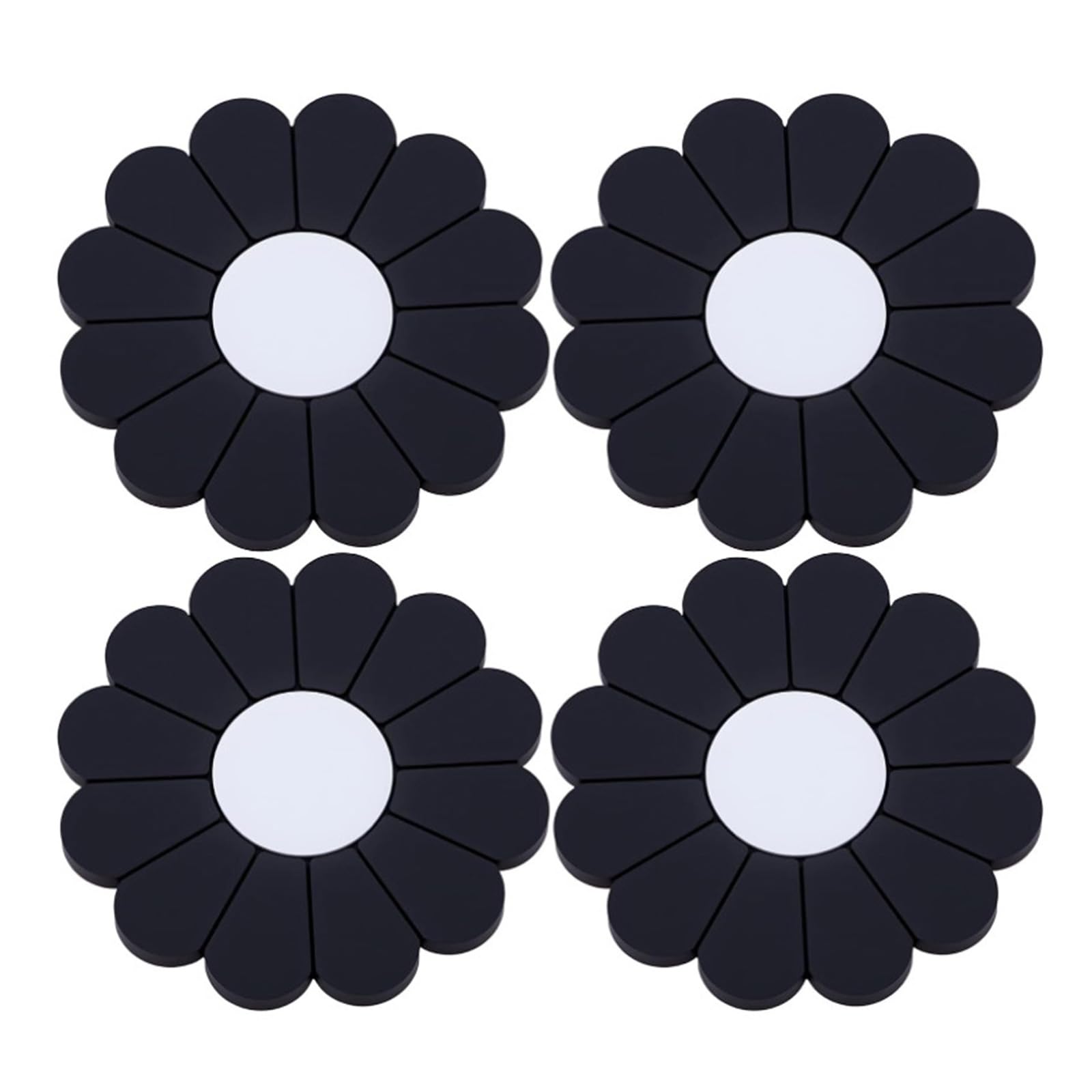 Colorful Floral Pattern Auto Drink Coasters Anti Spill PVC Slip 4 Pieces PVC Auto Drink Coasters Inserts