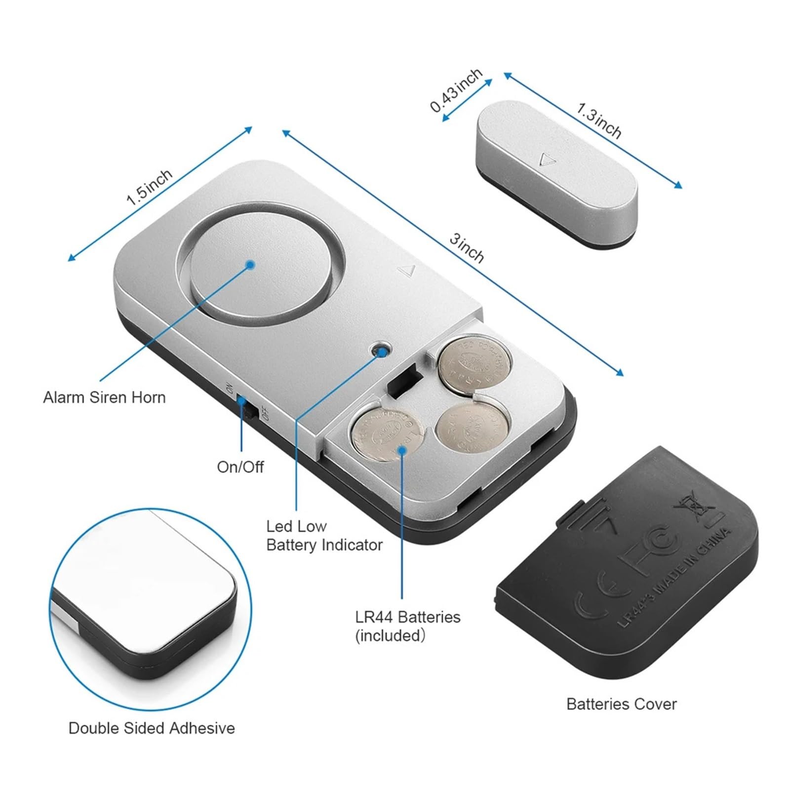 Alarmas De Puerta, Sensores inalámbricos de puerta y ventana, alarma de 120dB, sis-tema de protección de seguridad antirrobo for el hogar, alarma antirrobo magnética for puerta y ventana Para La Segur