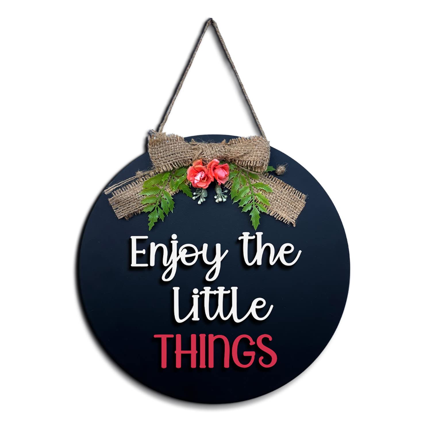 Chalk My Theme Enjoy Little Things Home Decor Wall Hanging Frame Board For Kitchen, Living Room, Study Room, Office, Cafe, Restaurant, Bedroom, Studio Wooden Wall Decorative Items For Home