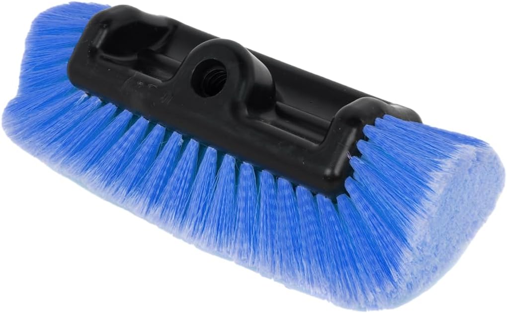 12" Car Wash Brush Head with Soft Bristle, Twist-On Vehicle Washing Brush for 3/4" Threads Extension Poles, Automotive Exterior Cleaning Accessories, Universal for RV Truck Camper (Blue)
