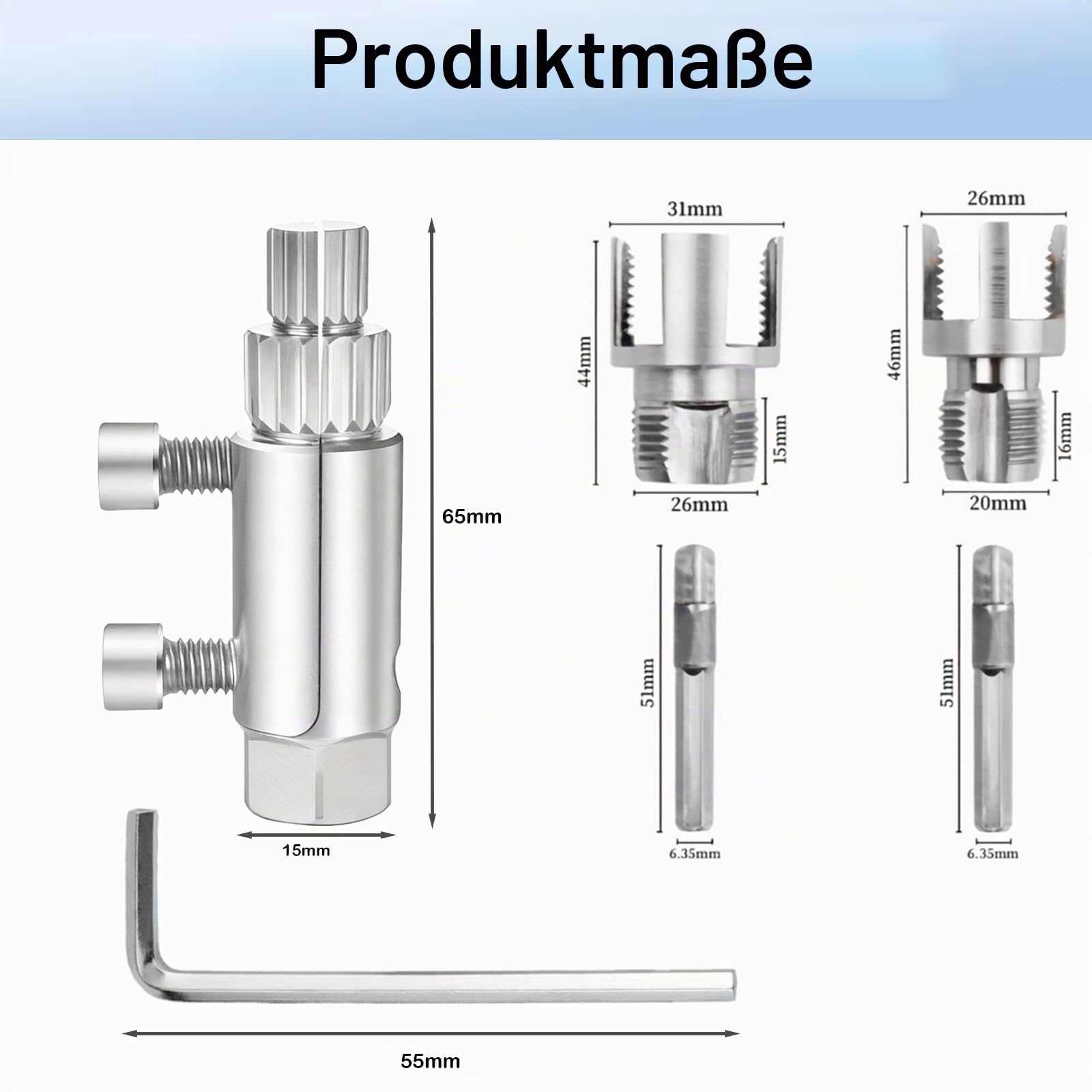 Schraubenausdreher Set, Linksausdreher für 1/4 und 1/6, Screw Extractor zum Beschädigte Schrauben Rausdrehen, Schraubenentferner 3 Stk, Ausdreher Set Verstellbar, Gewindeausdreher Leicht zu Tragen