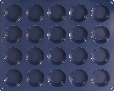Silicone Mini Tart and Pie Mold, 2 Inch, Blue, 1 Count