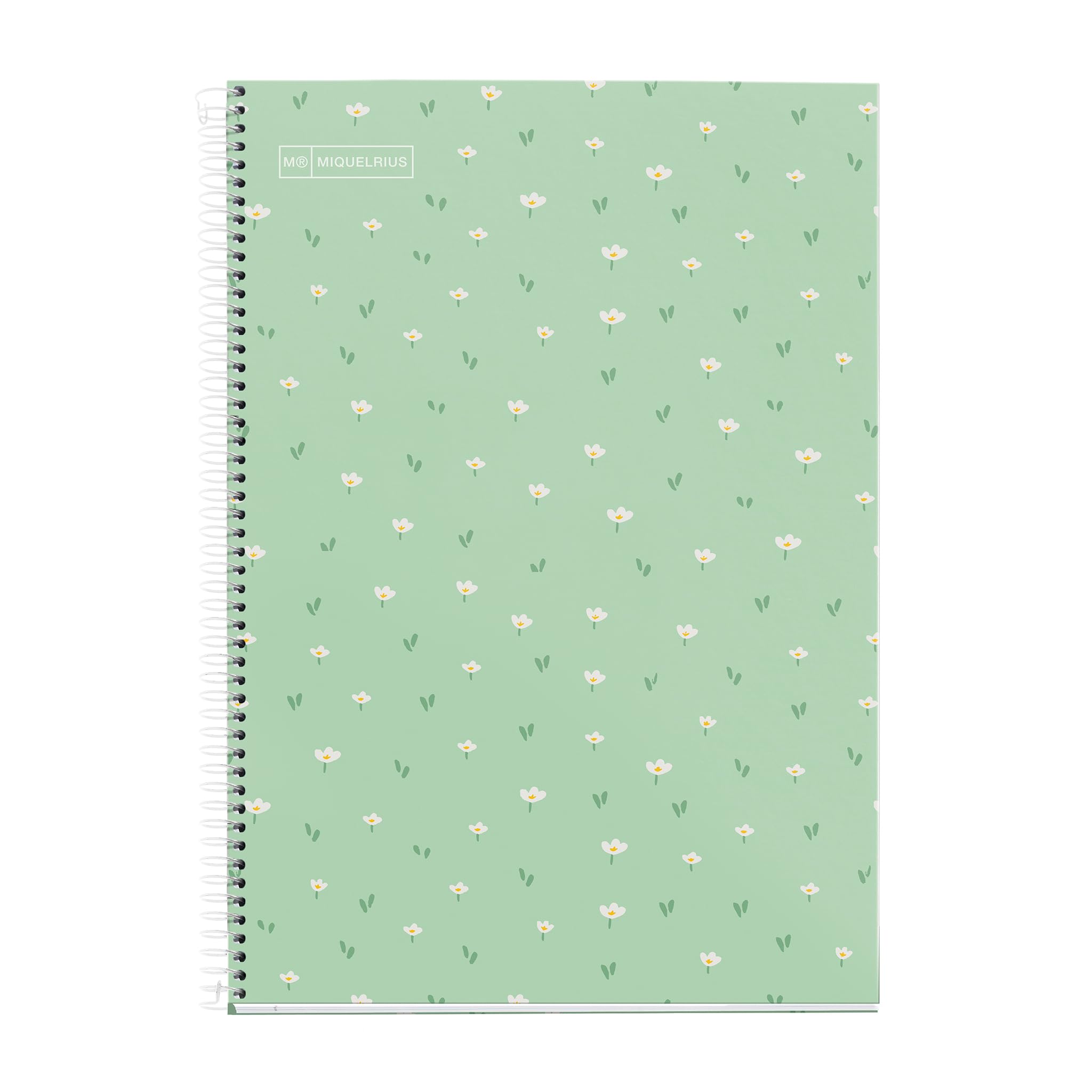 Miquelrius, School Notebook 4x4mm, Folio Size (215 x 309 mm), 80 Sheets of 90 g/m², 4x4 mm Grid with Margin, Spiral Binding