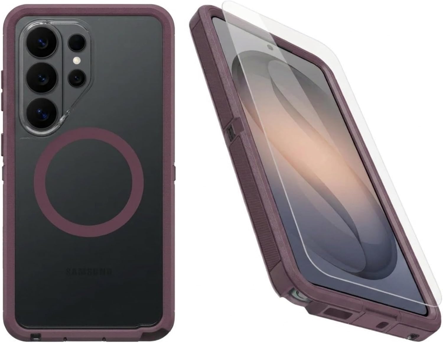 OtterBox Samsung Galaxy S26 Ultra (Only) Bundle: Defender Series XT Clear Case & Screen Protector - Dark Side (Clear/Black) - Built-in Magnets - Tough - Rugged & Durable