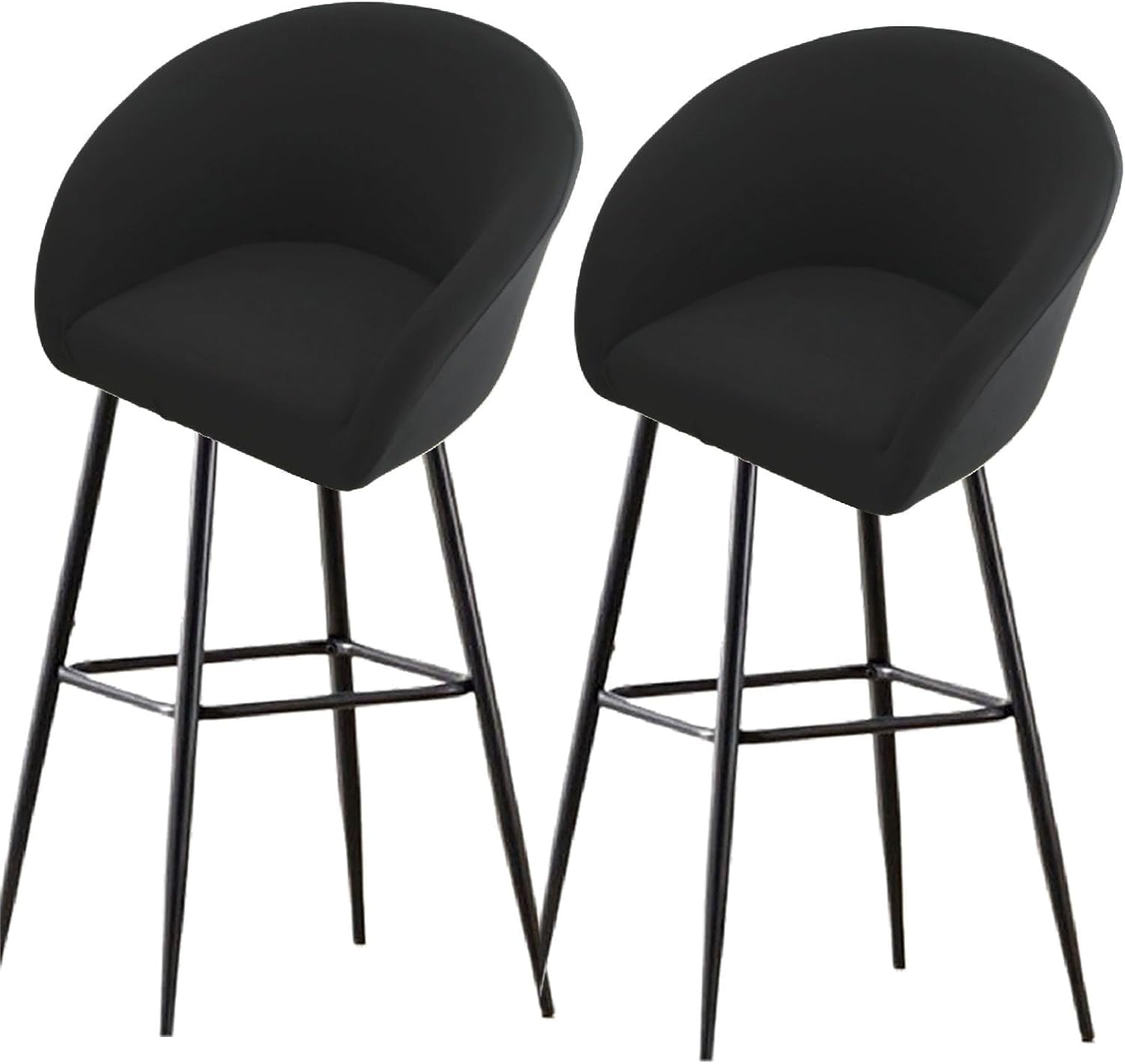Bar Stools Cover,Short Back Chair Cover, Swivel Chair Slipcovers with Back, Stretch Bar Stool Chair Slipcovers with Round Backs Arms Curved Accent,Counter Bar Stool Cover for Armchair,Kitchen(H23,2PCS