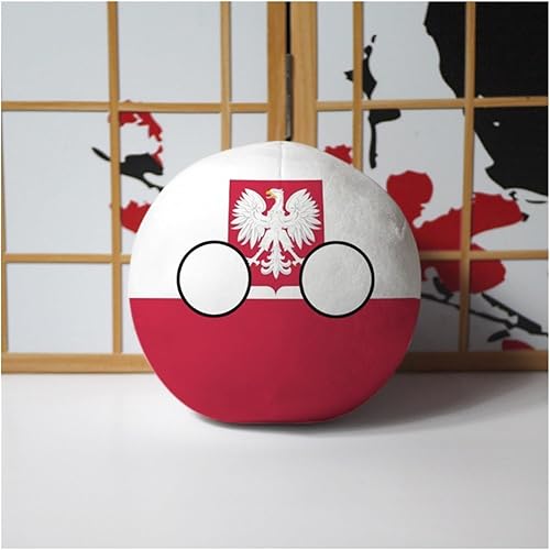 Miniatura 4 de GANGKJDS Polandball Countryballs - Muñeco de peluche Ucrania España Hungría Portugal Rumania Grecia Austria México Polonia bola colgante 3.5 in