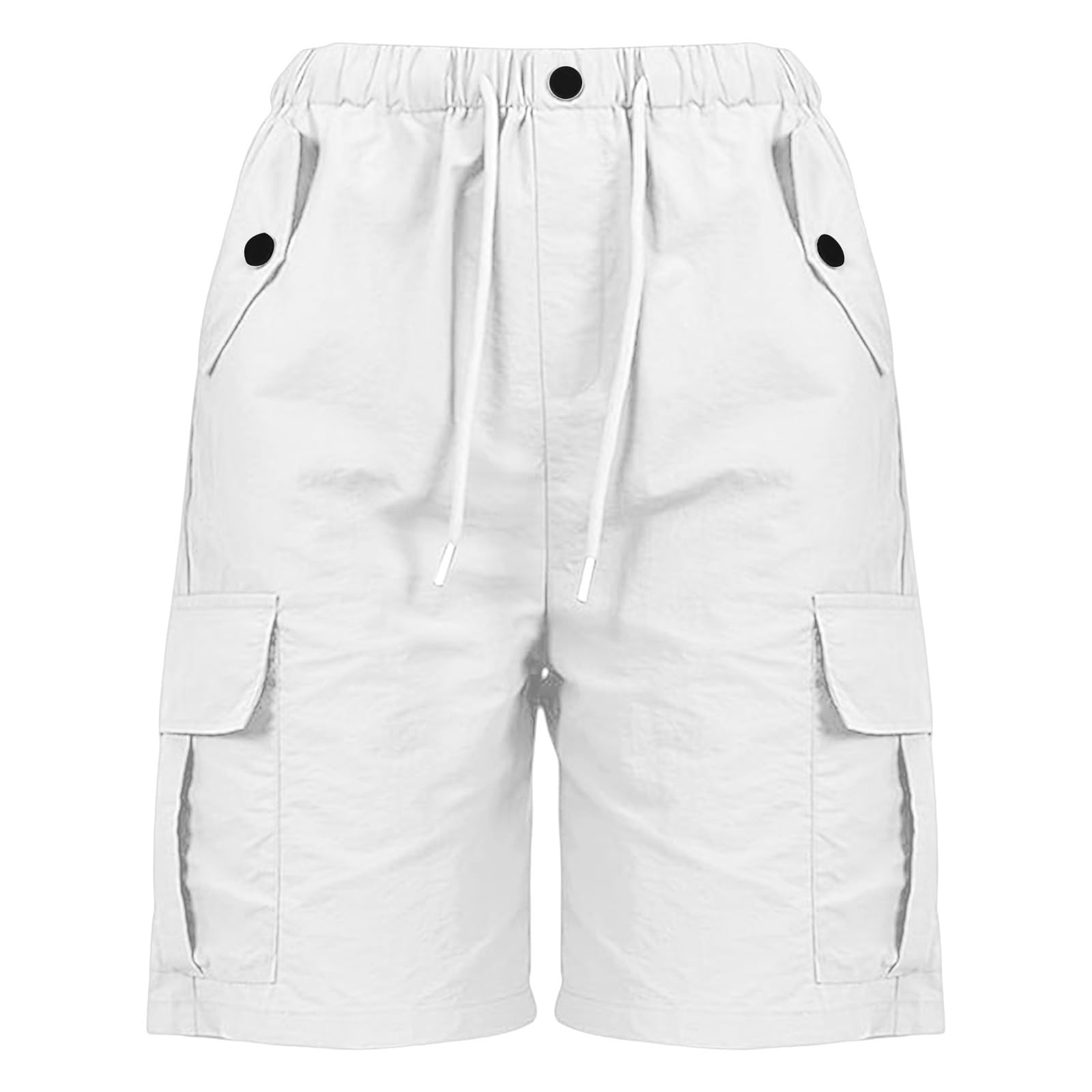 Generisch Shorts Mädchen Sommer Baggy Elastische Taille Cargo Shorts Casual Bermuda Wanderhose Einfarbig Outdoor Arbeitshose mit Taschen und Kordelzug