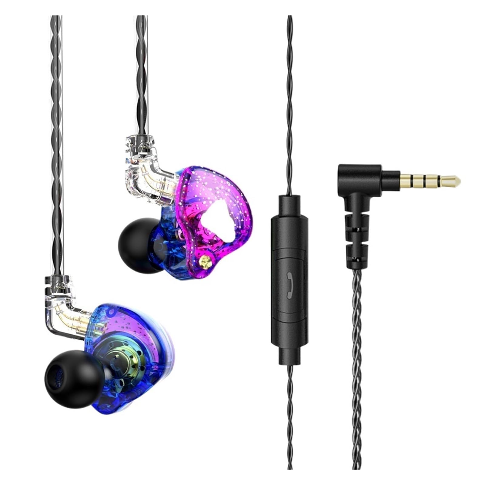 Auriculares estéreo de Alta fidelidad con Cable, Auriculares Deportivos con micrófono y Llamada HD de 3,5mm for música y Juegos(Green)