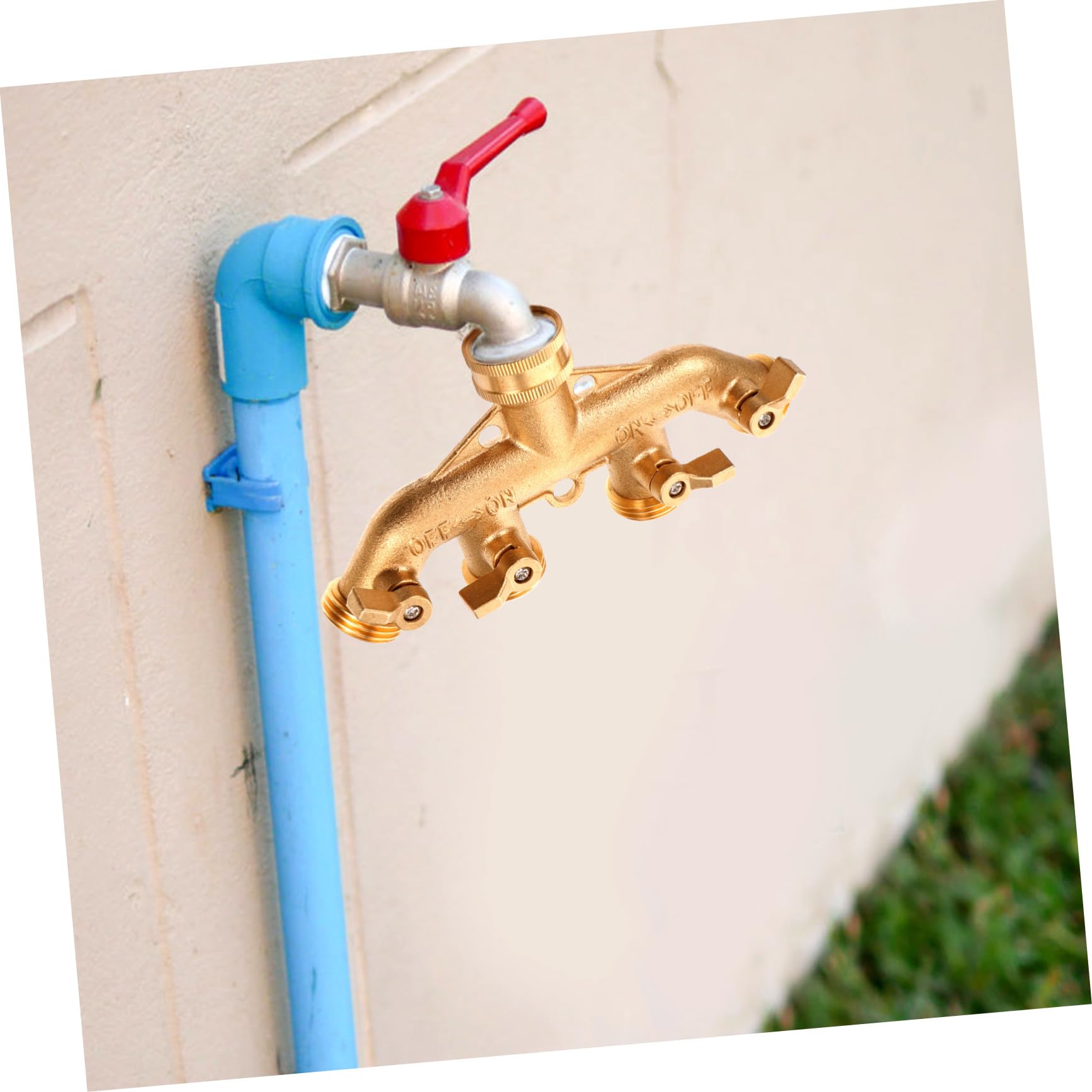 SHINEOFI Divisor de Manguera de 4 Vías Conexión de Agua, Adaptador de Conector para Riego de Jardín, Sistema de Manguera y Lavado de Automóvil