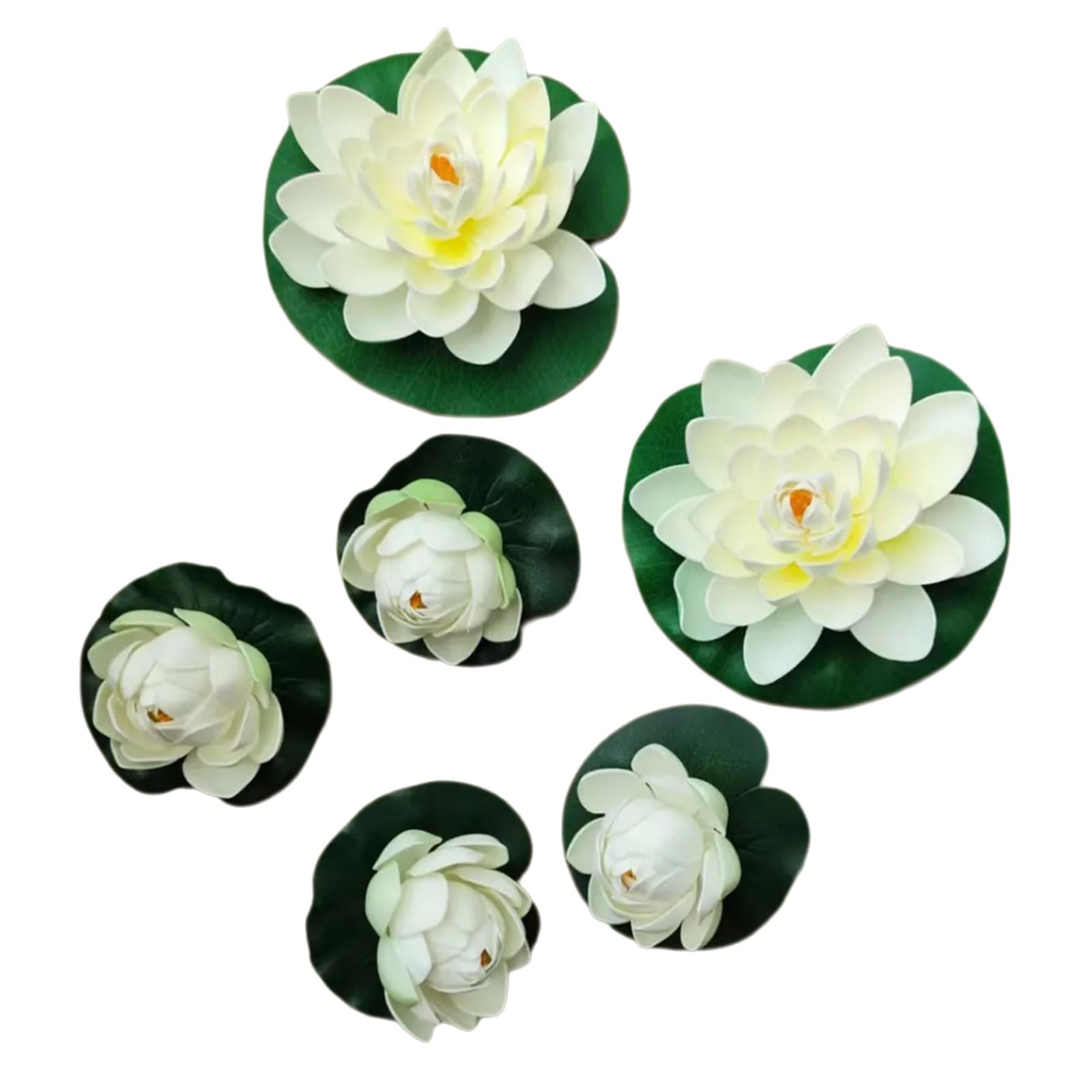 Piceioep Multipurpose Foam Simulated Water Lilies and Leaves Display Ornament for Decoration Teaching Art Projects and Event Artificial Water Lilies Flower
