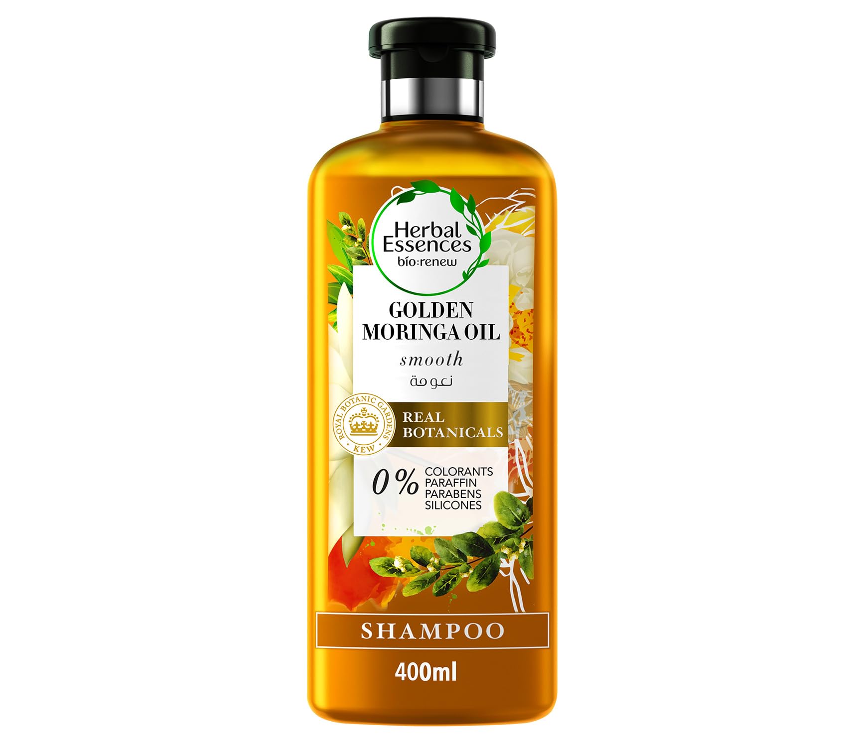 Herbal Essences Bio:Renew Natural Shampoo with Golden Moringa Oil for Hair Smoothness, 400 ml