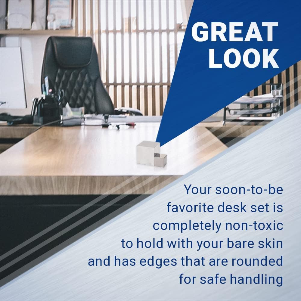 One Kilo Set - 1.5" Tungsten & 2.83" Aluminum Cubes with Bases - Same Weight, Different Sizes - Defy Your Senses