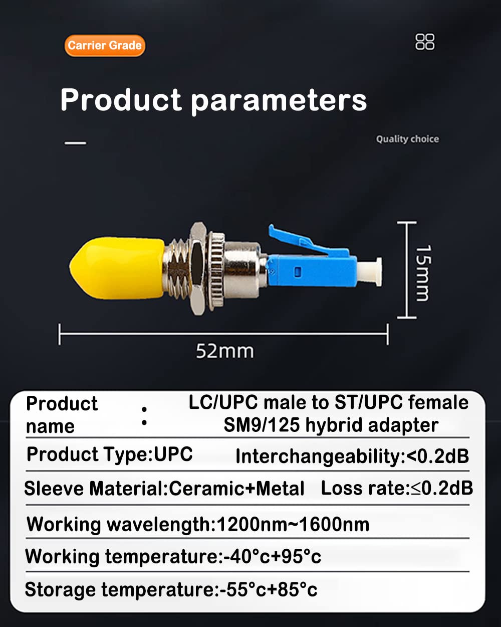 10 Stück Singlemode LC/UPC Stecker auf ST/UPC Buchse Glasfaser Adapter Connector Hybrid Optischer Adapter/Koppler, Flansch-Adapter