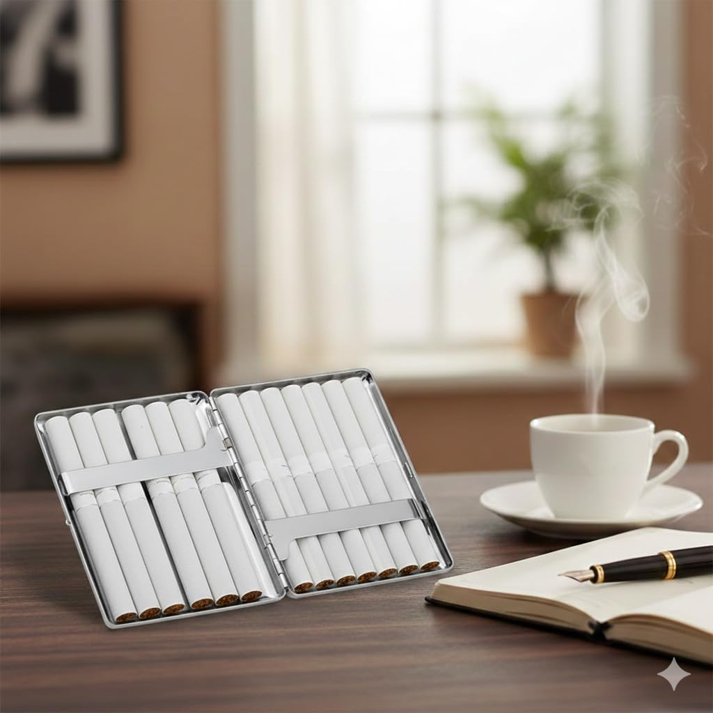 Zigarettenetui Doppelseitig Frankfurt 8,5x10,5 cm Silber Plated Versilbert mit Geschenkverpackung
