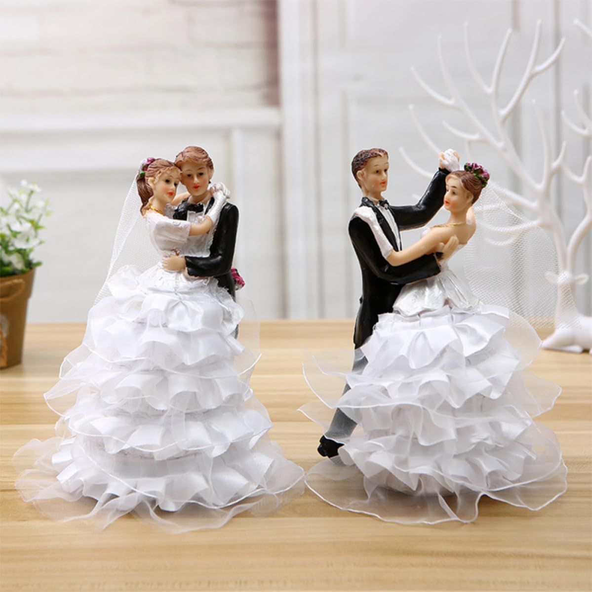 Gatuida 4 Piezas Figuras Boda en Resina, Adorno Creativo Detallado