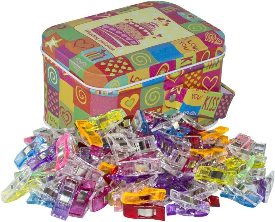 Soraco 100 Piece Sewing Quilting Clips with Tin Box
