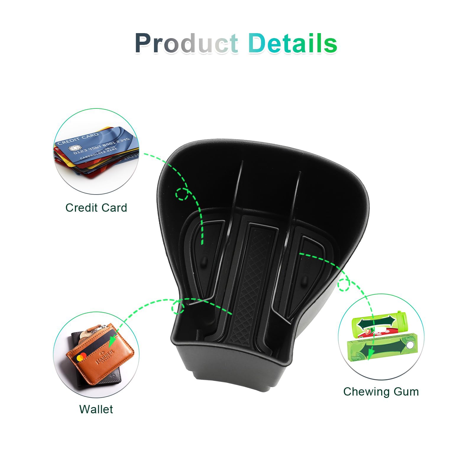 GAFAT 2020-2022 2023 V W ID3/ Cuprα Born Caja de Almacenamiento para Consola Central, ID.3 Organizador para la Guantera, Reposabrazos para Vasos de Agua, Compatible con VW ID3 Accesorios (Negro)