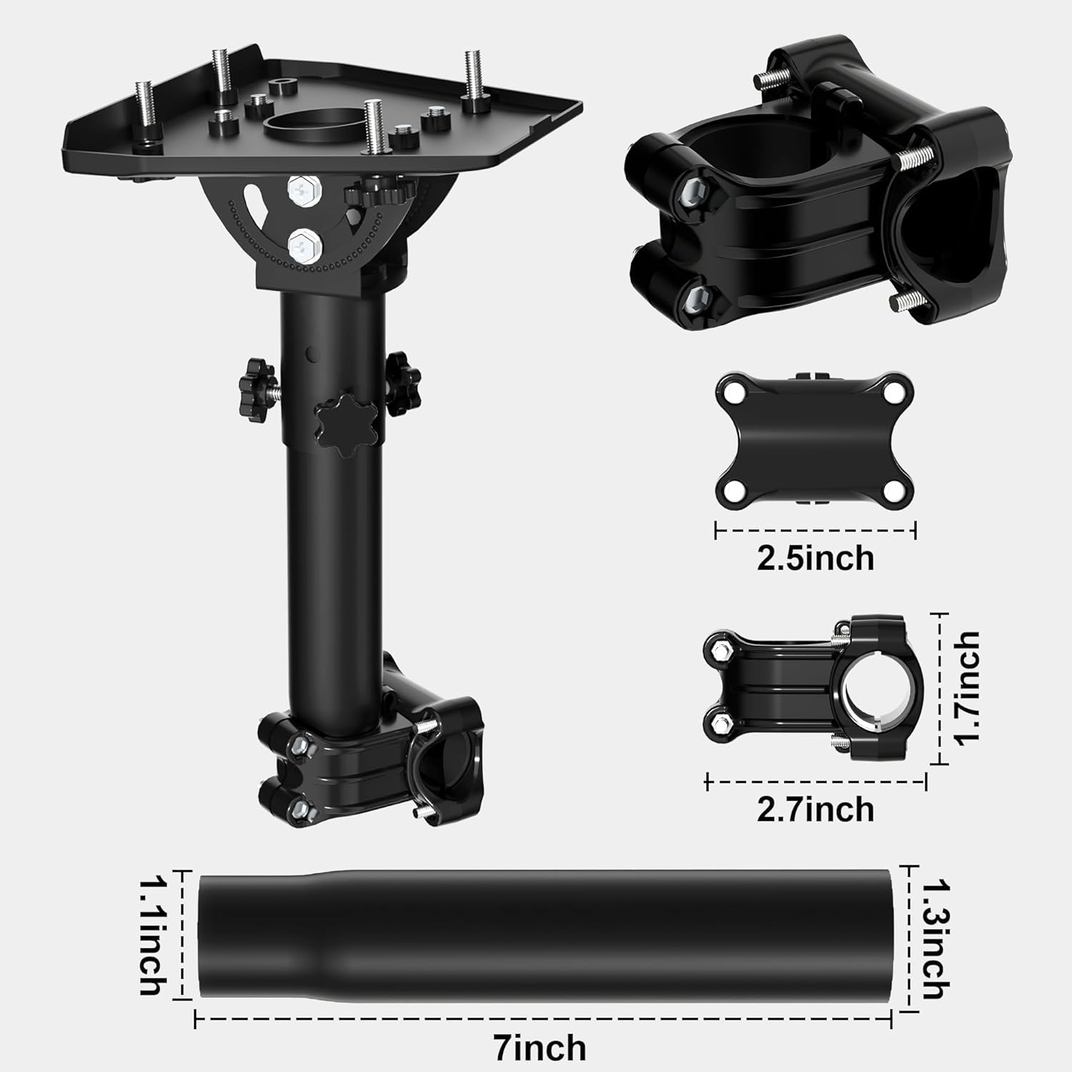 Supporto Starlink Gen 3 per RV con Scala, Adattatore per Tubo V3 Regolabile a 160°, Kit di Montaggio Starlink per Auto, SUV, Yacht, Staffa di Fissaggio per Palo (Adatto per Pali da 0,9-1,1")