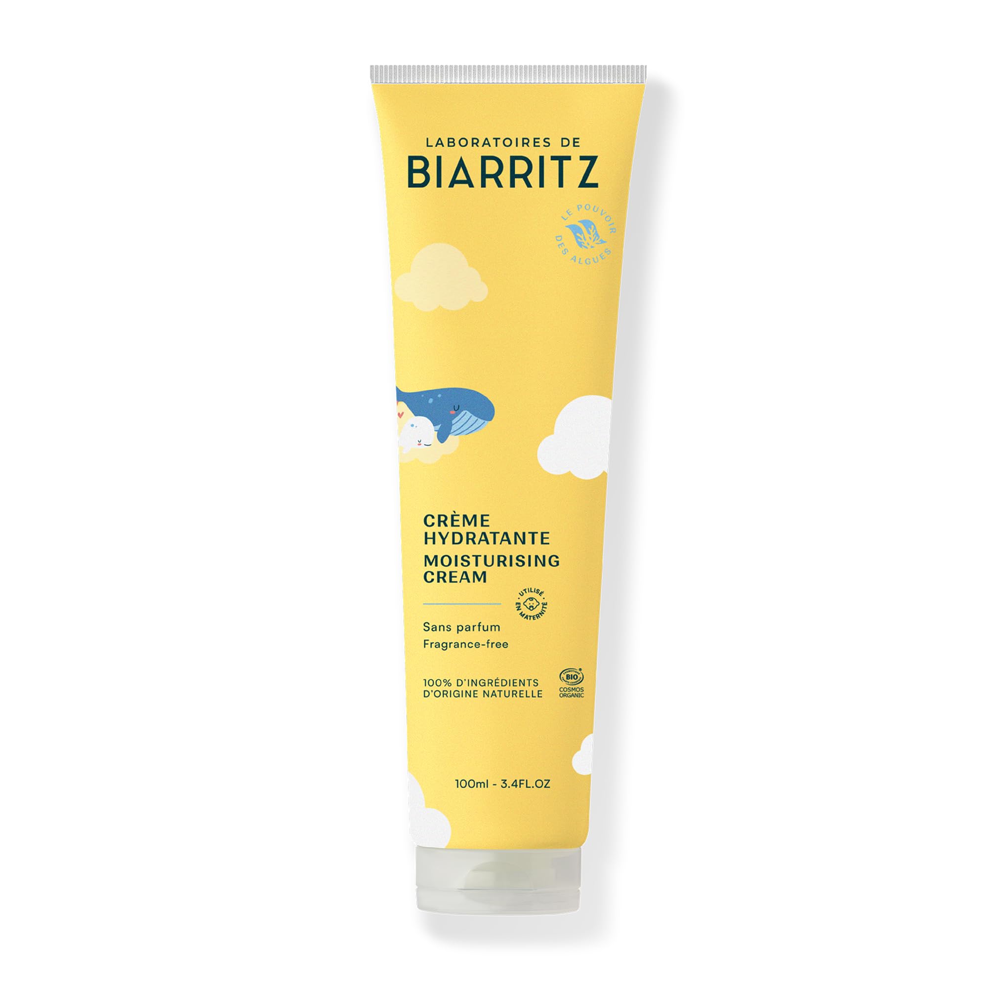 Laboratoires de Biarritz - Crème Hydratante pour Bébé - Certifiée Bio - Apporte Confort, Douceur et Apaisement - Visage & Corps - 100 ml - Fabriquée en France