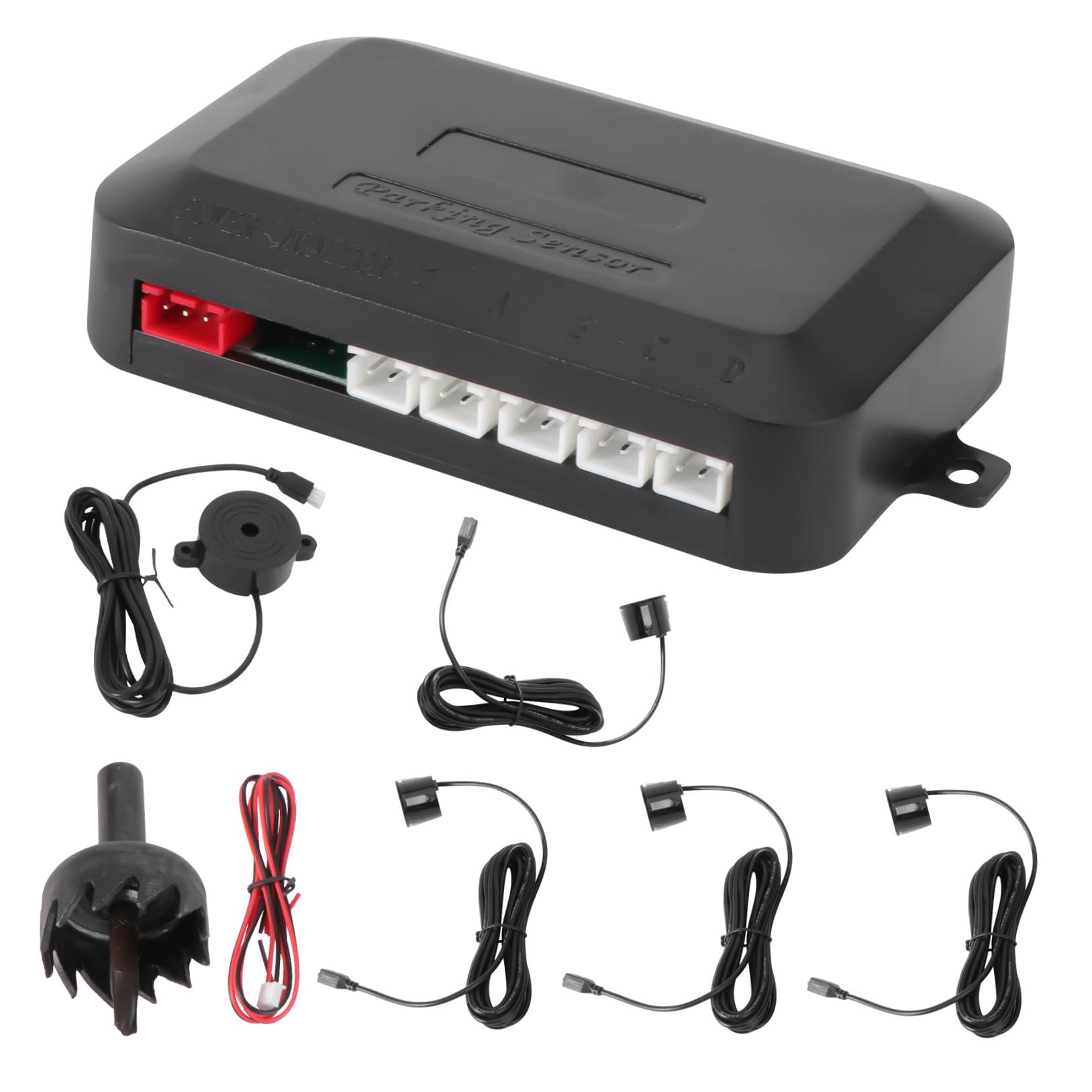 Sensore di Parcheggio Auto 4 Sensori Ldfm01 Abs Nero | Sistema a Doppia Cpu, Chipset Avanzato, per Manovre di Parcheggio e Retromarcia