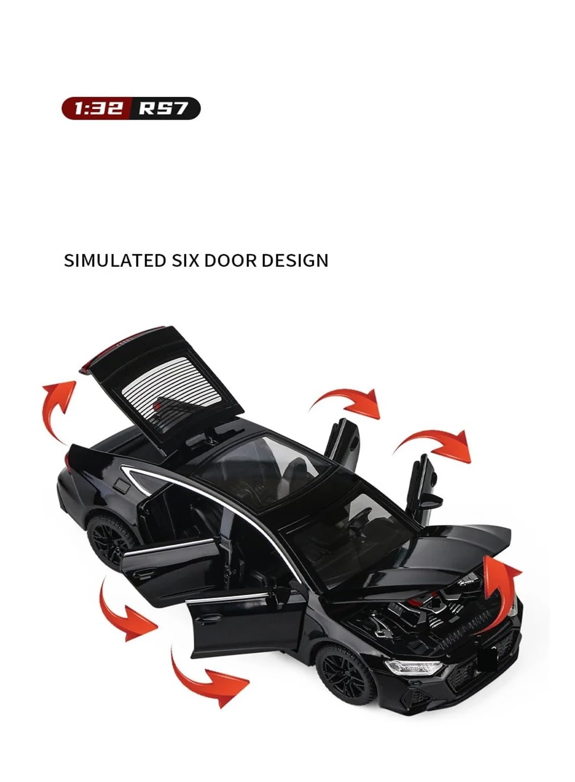 1:32 Per AUDI RS7 Coupé Modello Auto In Lega Fonde Sotto Pressione Veicoli In Metallo Alta Simulazione Suono Luce Collezione Set Giochi Modello Auto per Hobby(Blu)