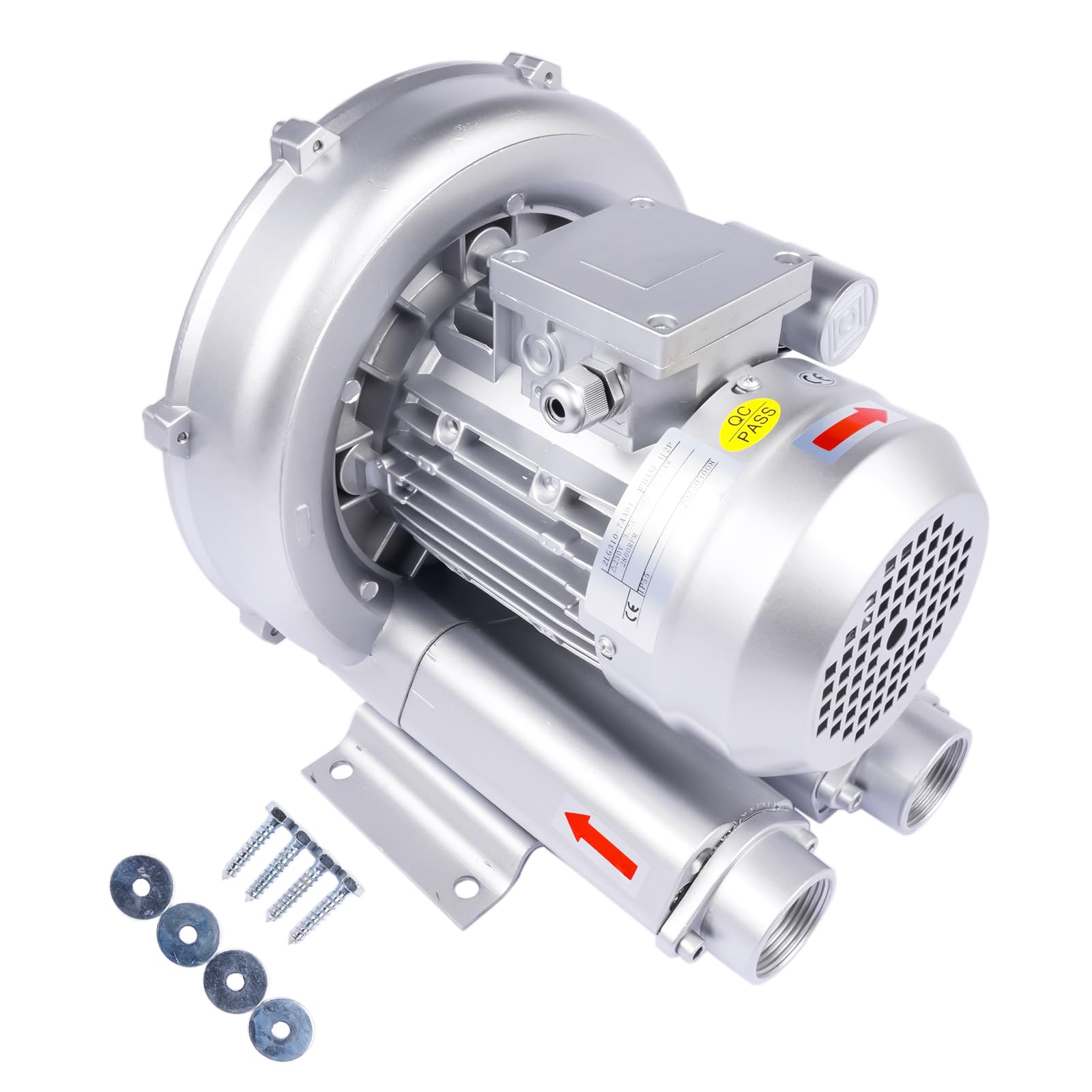 Bisenya Seitenkanalverdichter Seitenkanalgebläse 0.55KW 230V 100m³/Std 120 Druck mbar
