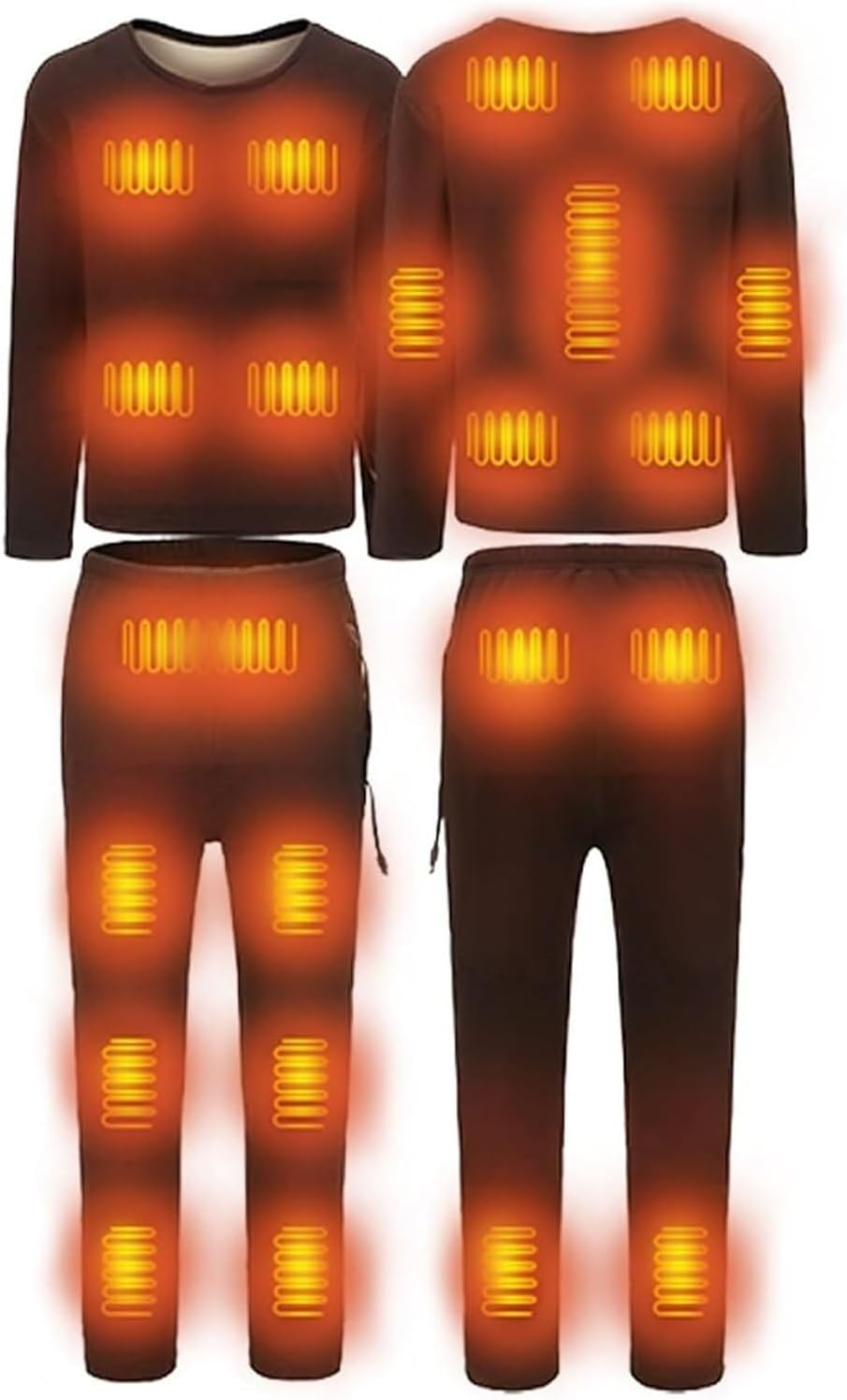 [小さな店] 再充電可能な電気暖房の下着、 男性女性加熱サーマル下着セット USB 女性電気サーマルロング下着セット雪レギンス女性の