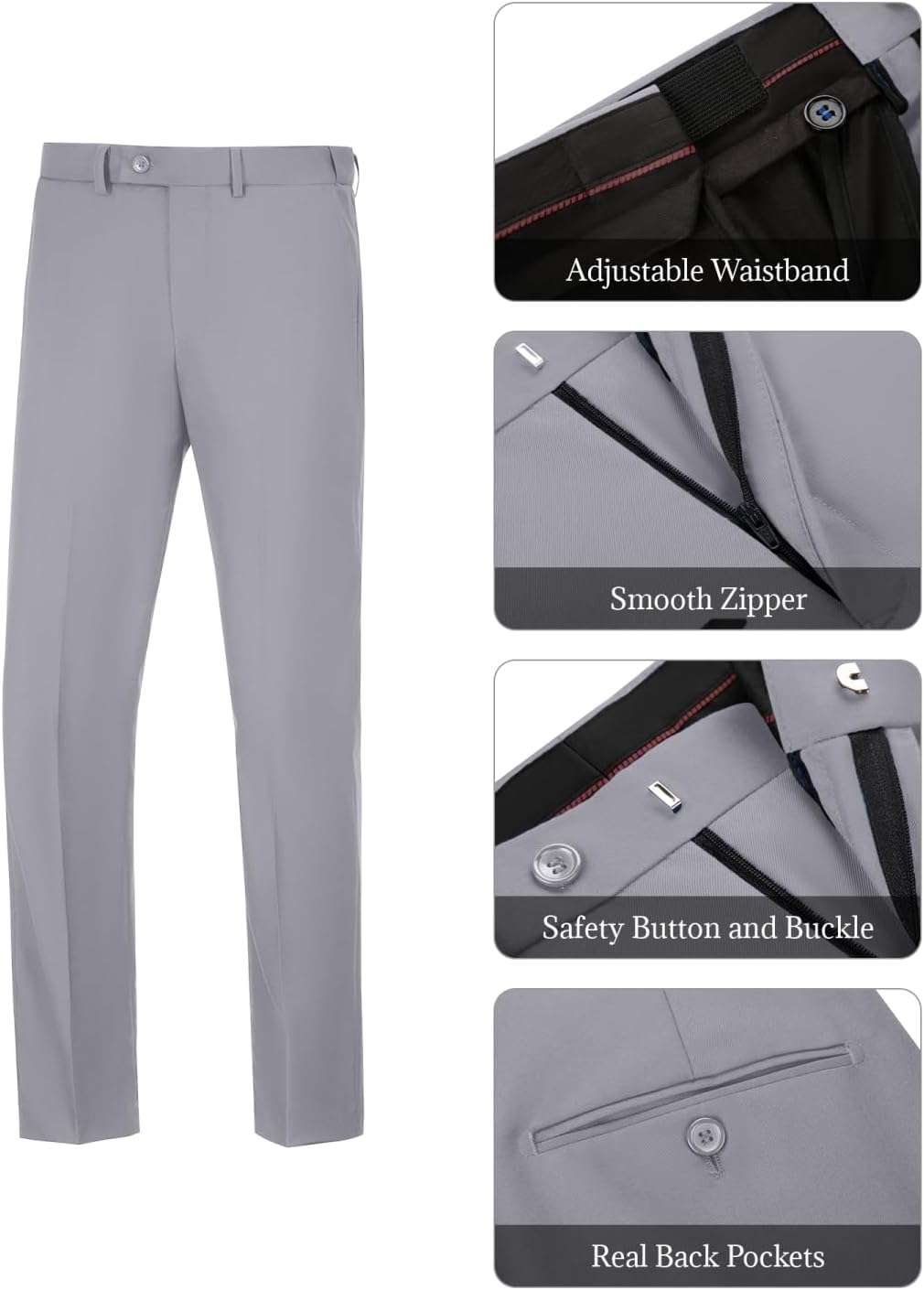 Men's 2-Piece Slim Fit Suit Set, Vest & Pants Suits for Men