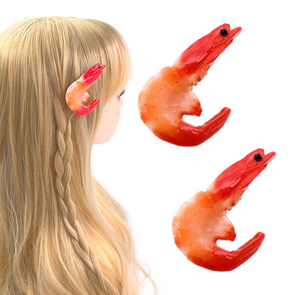 Amazon.com : 2Pcs Funny Simulated Shrimp Shape Hair Clips 2.7