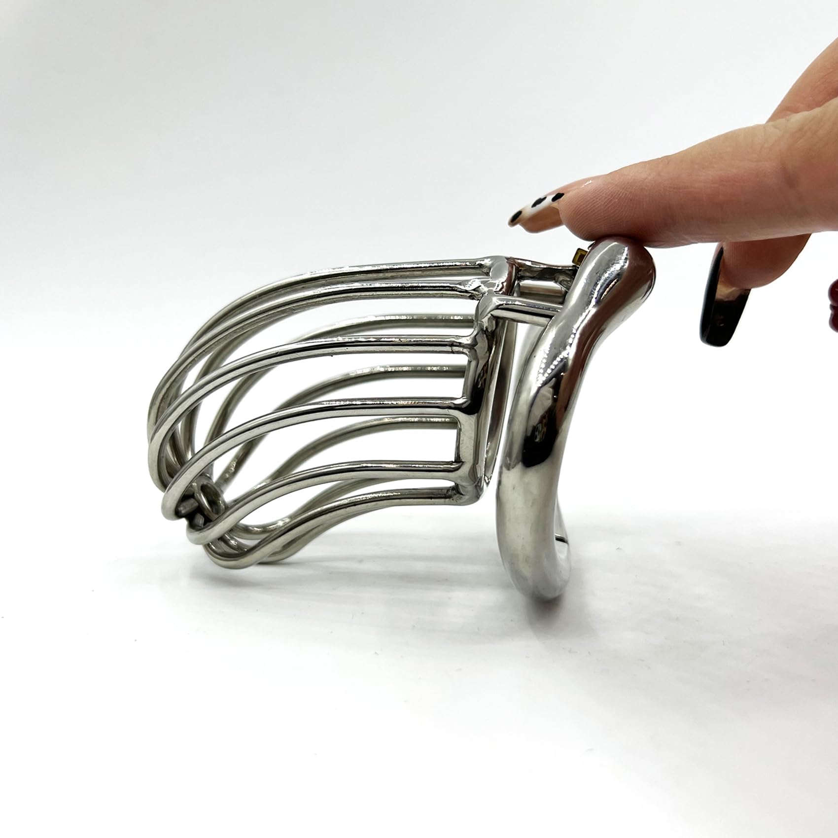 3 Größen Belüfteter Edelstahl Peniskäfig Keuschheitsgürtel Herren Mit 3.0 Verstellbarer Cockringe S/M/L Male Chastity Cage Keuschheitskäfig Cock Cage SM Sexspielzeug Für Männer,Silver/l,51mm