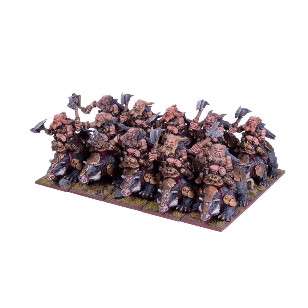 Mantic Dwarf Beserker Brock Rider Regiment