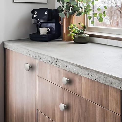 Miniatura 8 de homdiy Paquete de 15 pomos redondos de níquel cepillado para gabinete, manijas de cocina, accesorios de metal de aleación de zinc para aparador,