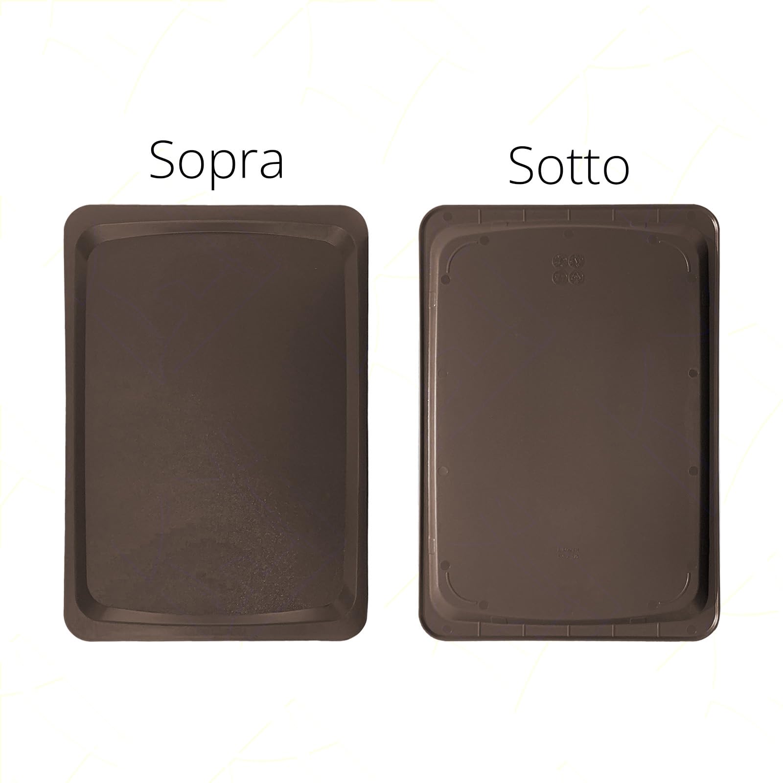 Sicignano | Bandeja Euronorm para comedores, de polipropileno alimentario marrón, 53 x 37 cm, 660 g, apilable, fabricada en Italia, capacidad para 2 platos, 2 vasos, 1 plato pequeño