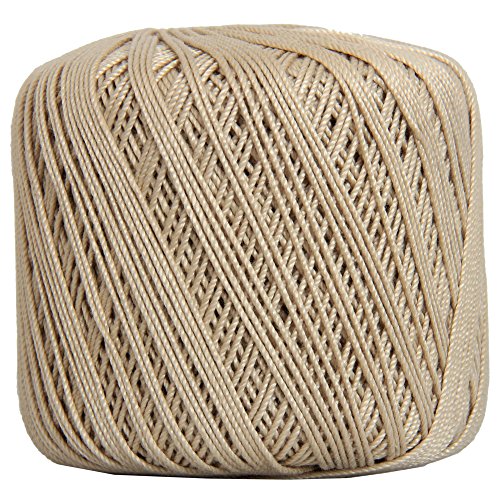 Image of ThreadArt 100% Cotton Crochet Thread Size 3, Tan 16 | Soft pure cotton crochet thread for lace, doilies, amigurumi and crafts. Smooth finish with crisp stitch definition.