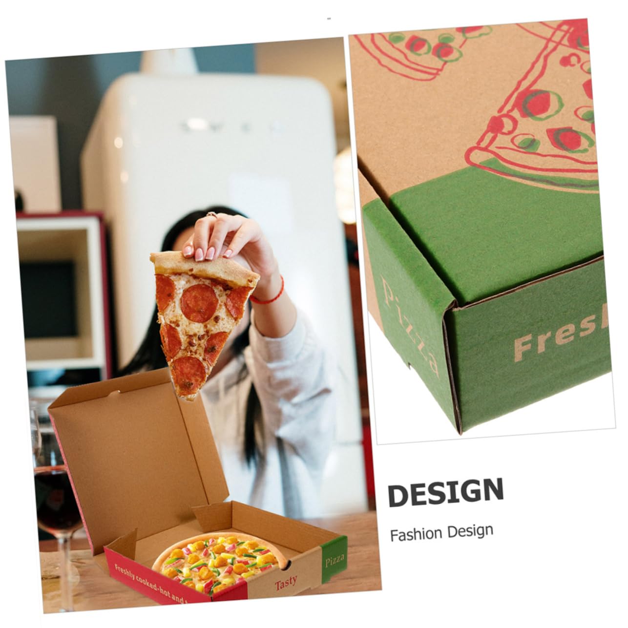 BRIGHTFUFU 10pcs Pizza Takeaway Box Bulk Storage Containers 8in Paper Pizza Boxes Keeps Thicken and Secure Restaurant Carton